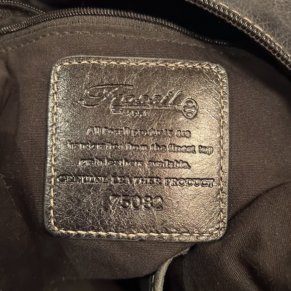 FOSSIL LEATHER BLACK SHOULDER BAG - Picture 7 of 11